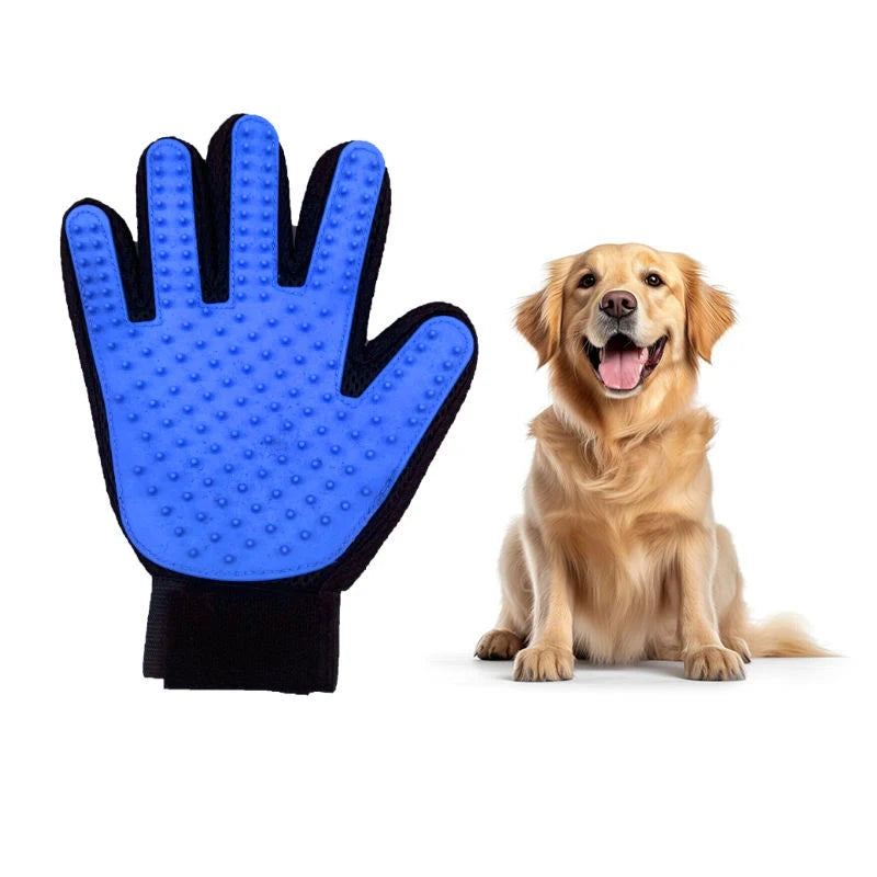 Pet Grooming Glove – Rubber Hair Removal & Massage Brush for Cats & Dogs