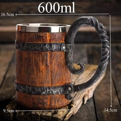 600ml Viking Skull Mug Stainless Steel Coffee Mugs Travel Cup Horn Drinking Tea Mug Halloween Mug Decoration Ceramic Tiki Mug