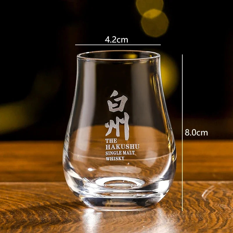 Whiskey Tumblers  Glassware Round egg shaped clear Old Fashioned Whiskey Glasses with Wooden tray  for Bourbon Barware