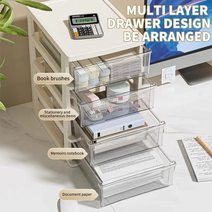 Clear Multi-Tier Storage Box – Space-Saving Drawer Organizer for Makeup, Office, Jewelry & Stationery