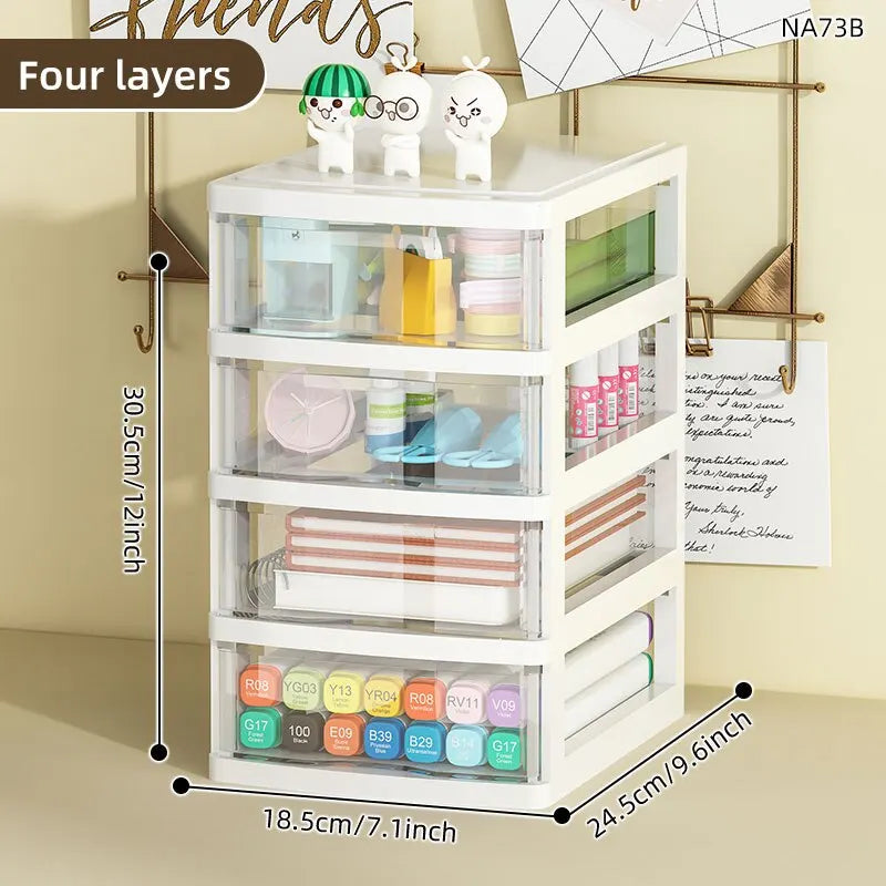 Clear Multi-Tier Storage Box – Space-Saving Drawer Organizer for Makeup, Office, Jewelry & Stationery