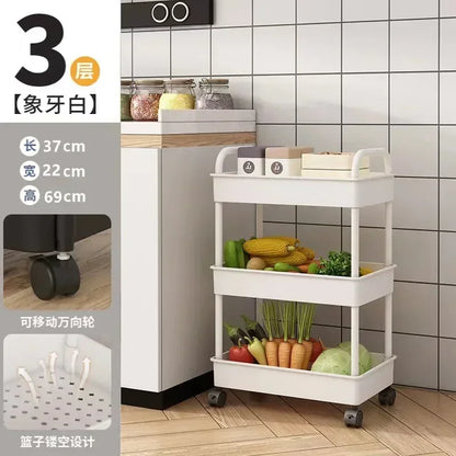 Multi-Layer Rolling Storage Rack – Mobile Organizer for Kitchen, Bedroom, Bathroom & Snacks