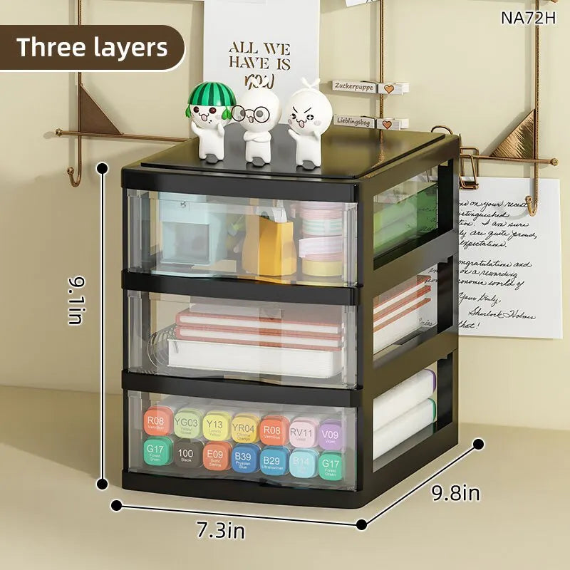 Clear Multi-Tier Storage Box – Space-Saving Drawer Organizer for Makeup, Office, Jewelry & Stationery