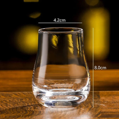 Whiskey Tumblers  Glassware Round egg shaped clear Old Fashioned Whiskey Glasses with Wooden tray  for Bourbon Barware