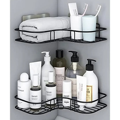 Wall-Mounted Triangle Bathroom Shelf – No-Drill Storage Rack for Toiletries & Washbasin Essentials