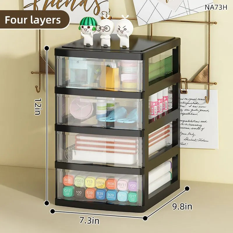 Clear Multi-Tier Storage Box – Space-Saving Drawer Organizer for Makeup, Office, Jewelry & Stationery