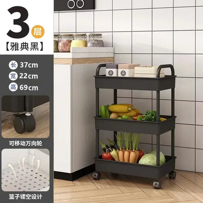 Multi-Layer Rolling Storage Rack – Mobile Organizer for Kitchen, Bedroom, Bathroom & Snacks