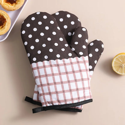 Heat-Resistant Oven Mitts – Linen Baking Gloves for Microwave & Kitchen Protection