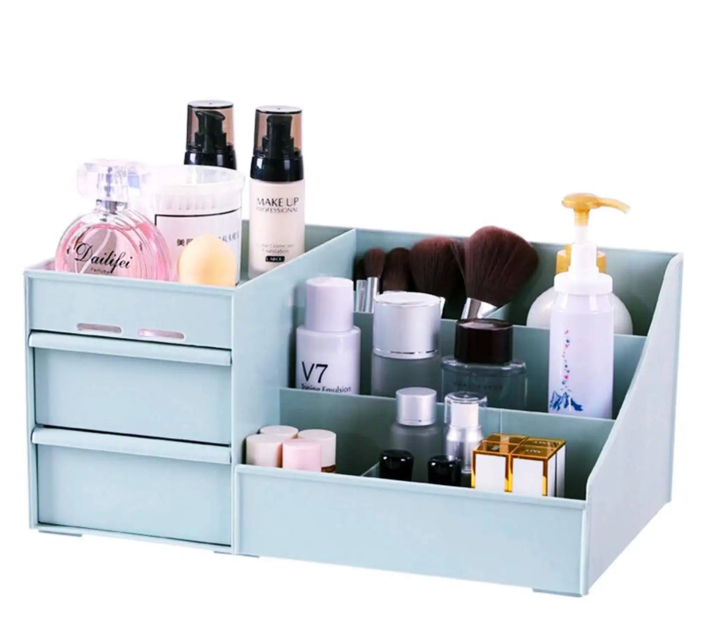 Makeup Organizer with Drawers – Vanity & Bathroom Storage Box for Cosmetics, Brushes & Lipstick