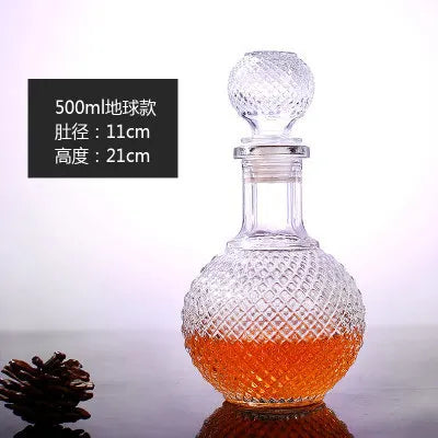 Unique Glass Whiskey Decanter – 250ml-1000ml Lead-Free Bottle for Liquor, Scotch & Bourbon