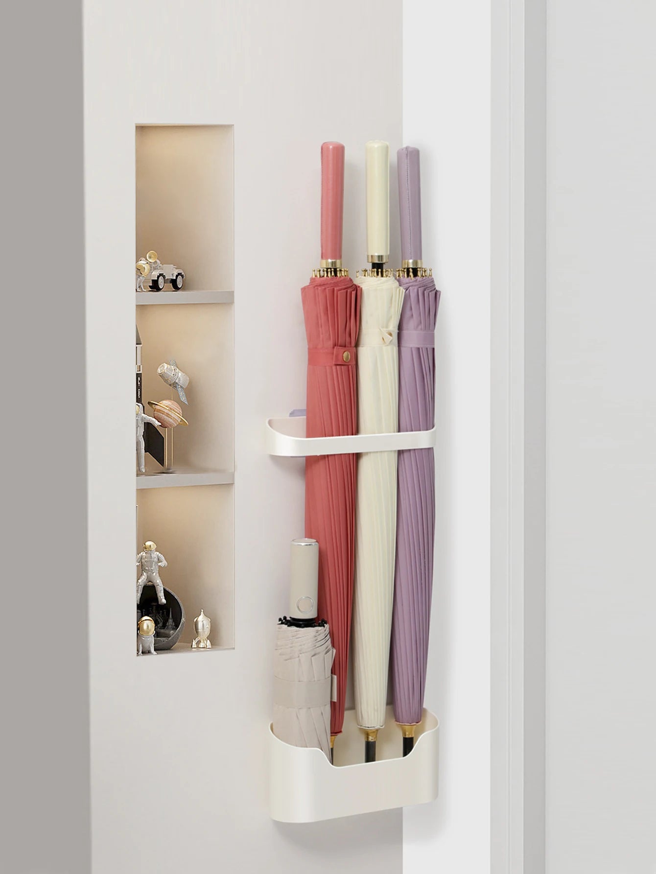 Wall-Mounted Umbrella Storage Rack – No-Drill Holder for Long & Short Umbrellas