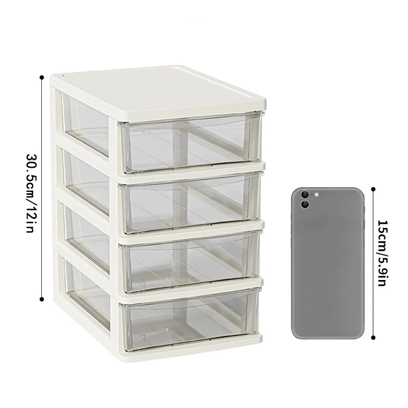 Clear Multi-Tier Storage Box – Space-Saving Drawer Organizer for Makeup, Office, Jewelry & Stationery