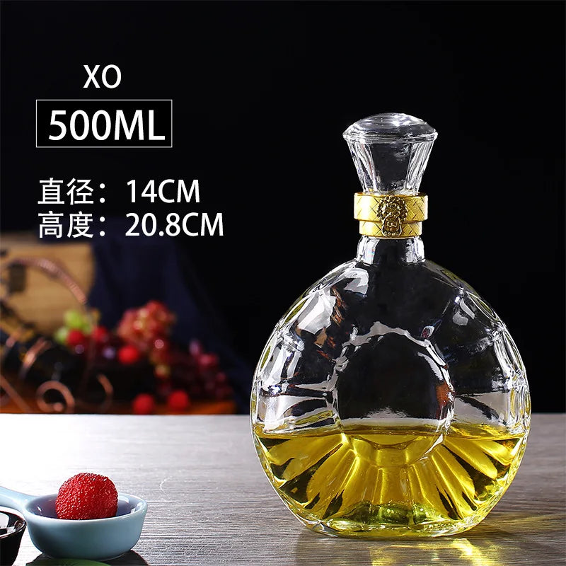 Unique Glass Whiskey Decanter – 250ml-1000ml Lead-Free Bottle for Liquor, Scotch & Bourbon