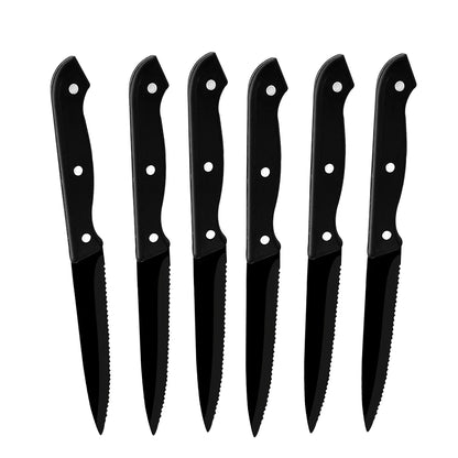 6/8-Piece Steak Knife Set – Full Tang Stainless Steel Serrated Knives for Meat & Bread, Dishwasher Safe