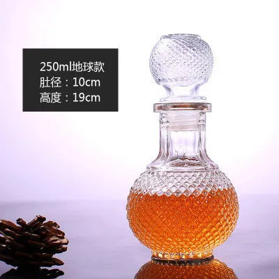 Unique Glass Whiskey Decanter – 250ml-1000ml Lead-Free Bottle for Liquor, Scotch & Bourbon