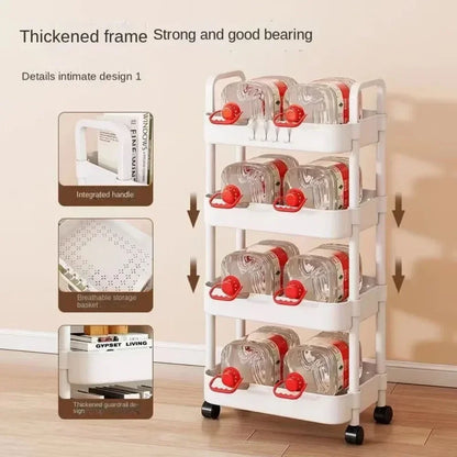 Multi-Layer Rolling Storage Rack – Mobile Organizer for Kitchen, Bedroom, Bathroom & Snacks