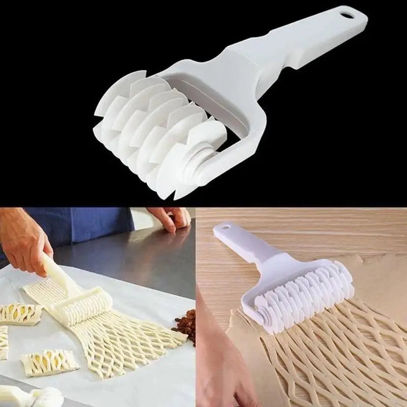 Lattice Dough Roller & Pizza Cutter – High-Quality Pastry Tool for Baking & Cake Decorating