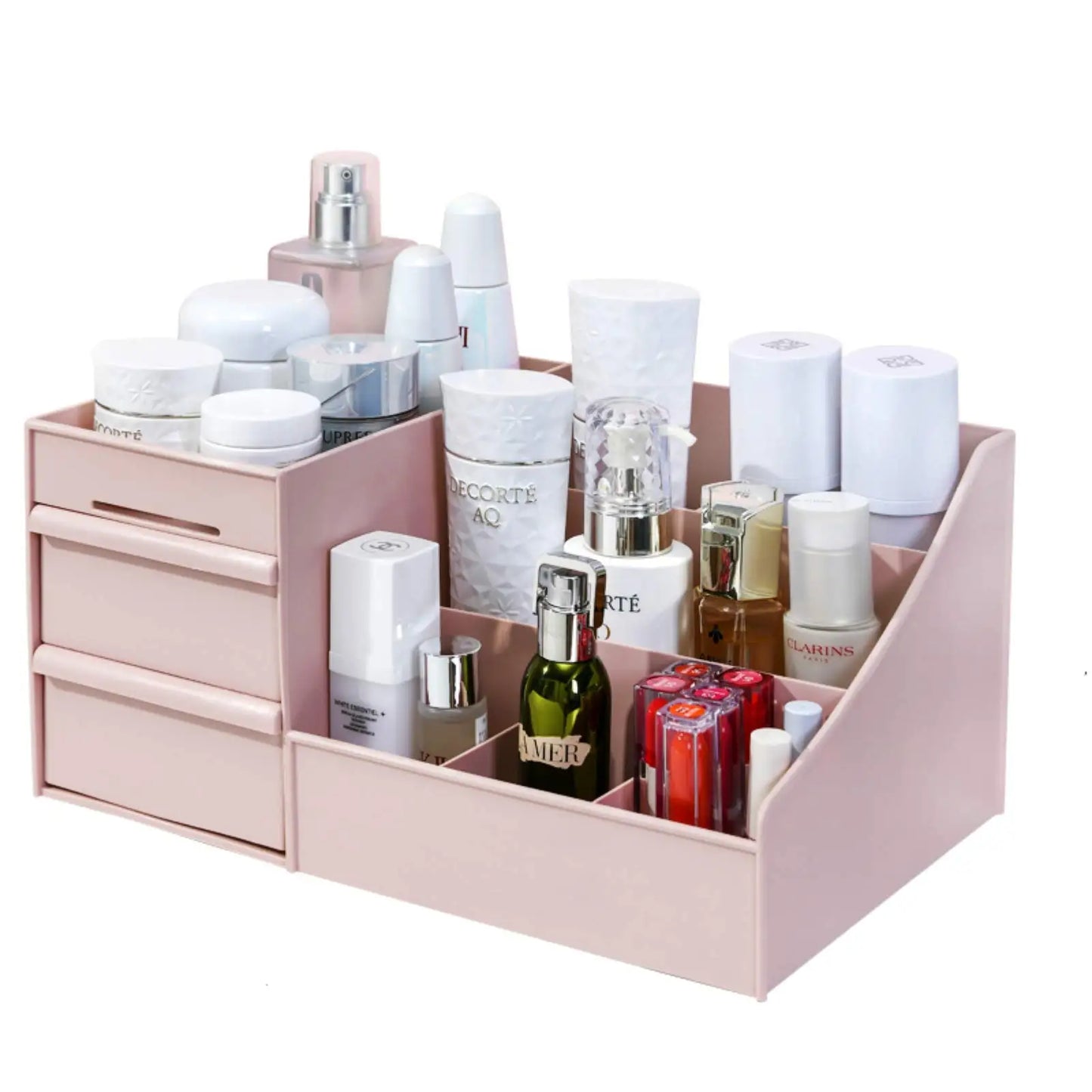 Makeup Organizer with Drawers – Vanity & Bathroom Storage Box for Cosmetics, Brushes & Lipstick