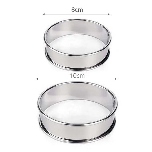 5 Pieces Muffin Tart Rings Double Rolled Tart Ring Stainless Steel Muffin Rings Metal Round Ring Mold for Food Making Bakeware