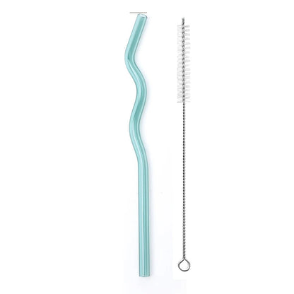 Wavy Glass Drinking Straws – Reusable & Colorful Eco-Friendly Straws for Coffee, Tea & Cocktails