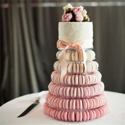 Macaron & Cupcake Display Stand – PVC Tiered Cake Tower for Weddings & Birthdays