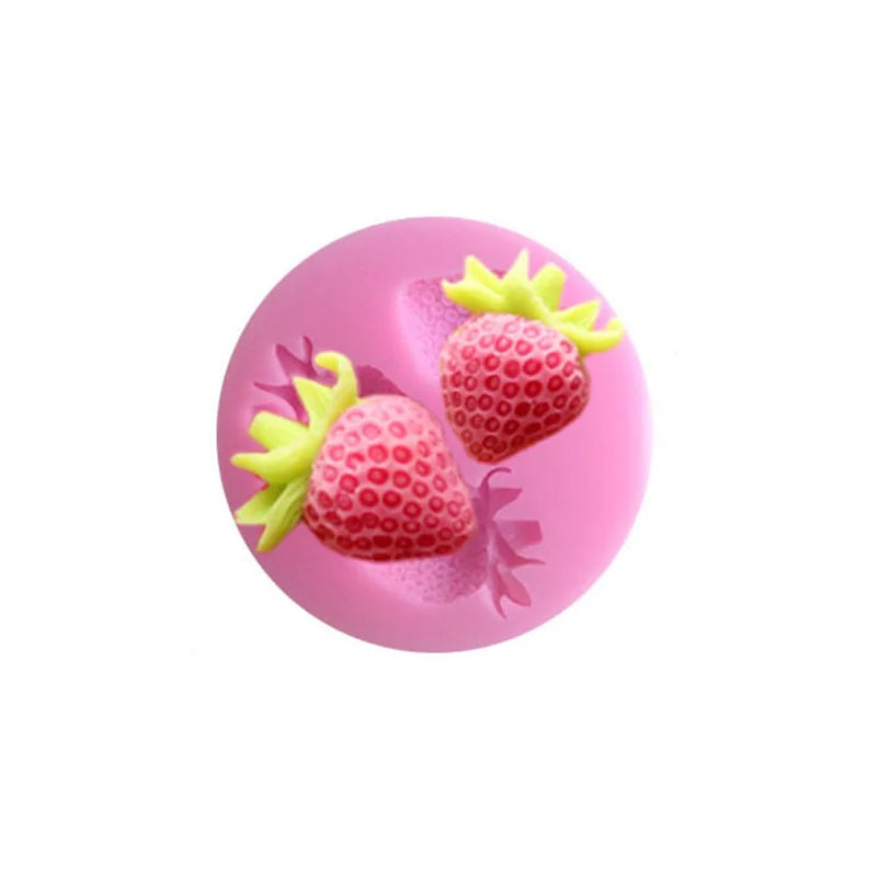 3-Cavity Strawberry Silicone Mold – Fondant & Chocolate Mould for Cake Decorating & Sugar Craft