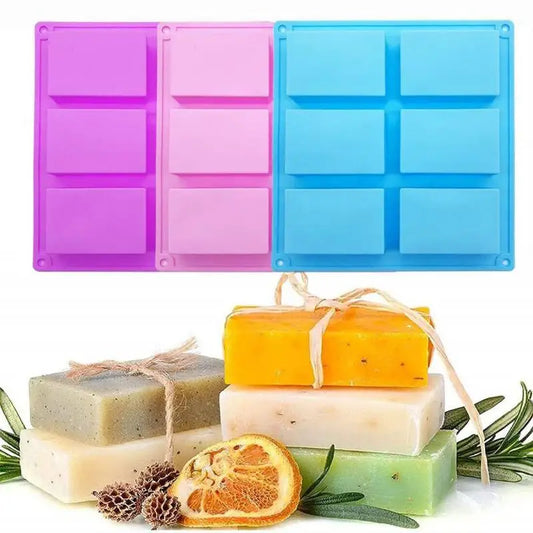 6-Cavity Rectangular Silicone Mold – DIY Soap, Chocolate, Mousse Cake & Ice Cream Mould