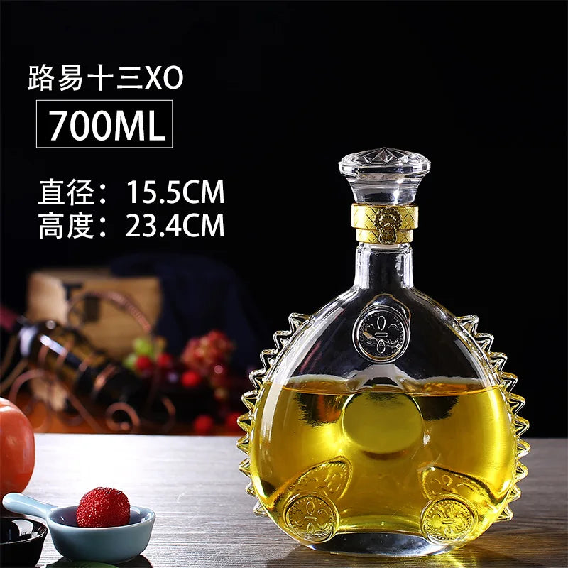 Unique Glass Whiskey Decanter – 250ml-1000ml Lead-Free Bottle for Liquor, Scotch & Bourbon