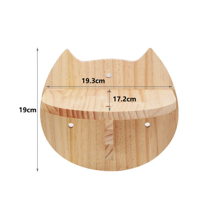 Wall-Mounted Cat Hammock & Perch – Space-Saving Wooden Climbing Tree & Scratching Post