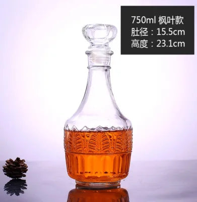 Unique Glass Whiskey Decanter – 250ml-1000ml Lead-Free Bottle for Liquor, Scotch & Bourbon