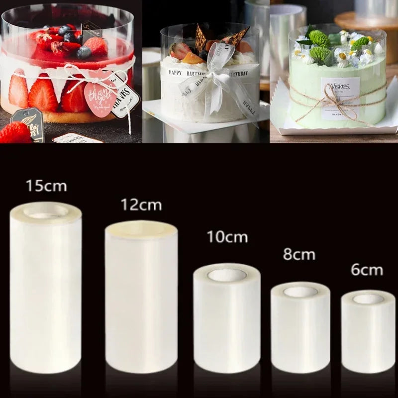 Transparent Acetate Cake Collar – DIY Baking Wrap for Mousse & Layer Cakes (6-15cm)