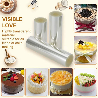 Transparent Acetate Cake Collar – DIY Mousse Cake Edge Film for Baking & Decorating