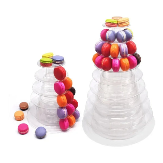 Macaron & Cupcake Display Stand – PVC Tiered Cake Tower for Weddings & Birthdays