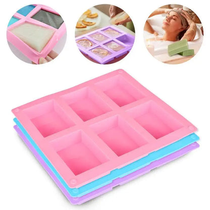 6-Cavity Rectangular Silicone Mold – DIY Soap, Chocolate, Mousse Cake & Ice Cream Mould