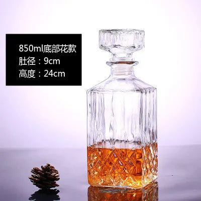 Unique Glass Whiskey Decanter – 250ml-1000ml Lead-Free Bottle for Liquor, Scotch & Bourbon