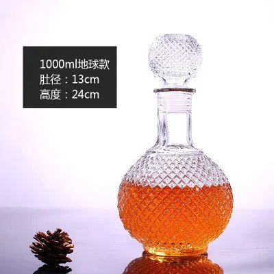 Unique Glass Whiskey Decanter – 250ml-1000ml Lead-Free Bottle for Liquor, Scotch & Bourbon