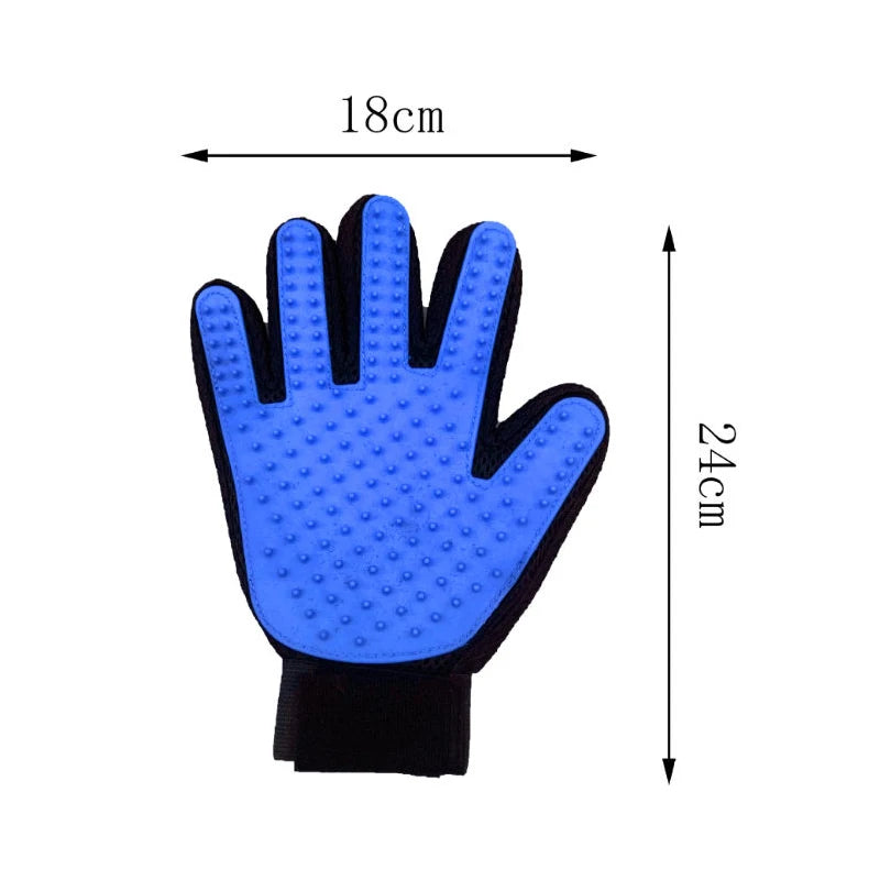 Pet Grooming Glove – Rubber Hair Removal & Massage Brush for Cats & Dogs