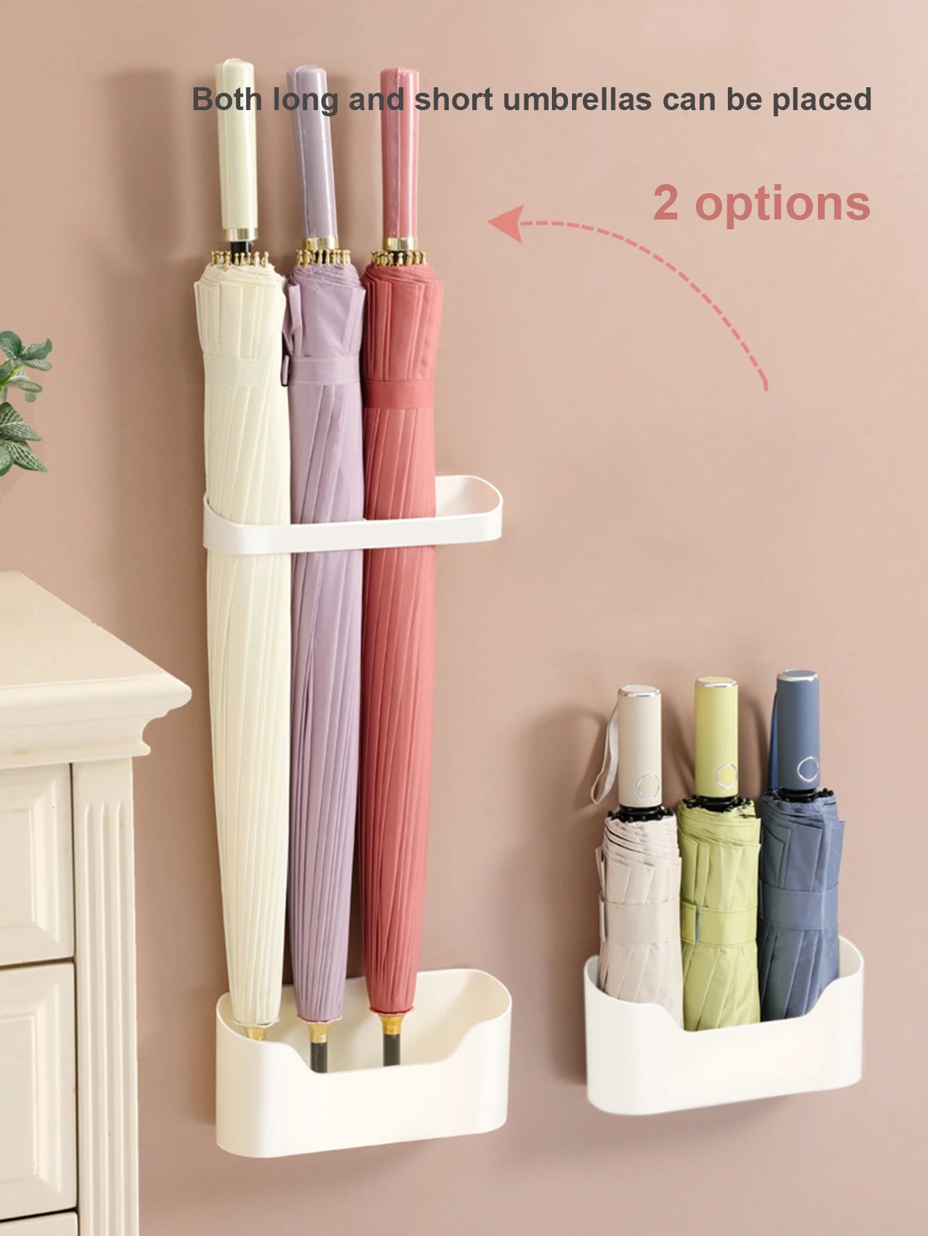 Wall-Mounted Umbrella Storage Rack – No-Drill Holder for Long & Short Umbrellas