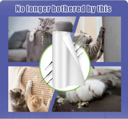 Cat Scratch Deterrent Tape – Transparent Self-Adhesive Furniture Protector for Sofas & More