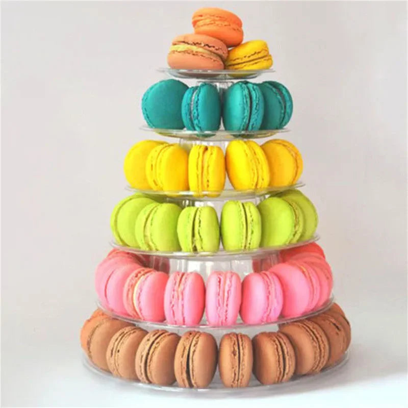 Macaron & Cupcake Display Stand – PVC Tiered Cake Tower for Weddings & Birthdays