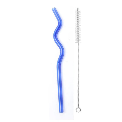 Wavy Glass Drinking Straws – Reusable & Colorful Eco-Friendly Straws for Coffee, Tea & Cocktails