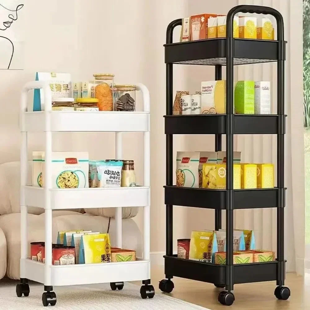 Multi-Layer Rolling Storage Rack – Mobile Organizer for Kitchen, Bedroom, Bathroom & Snacks