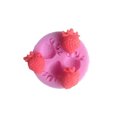 3-Cavity Strawberry Silicone Mold – Fondant & Chocolate Mould for Cake Decorating & Sugar Craft