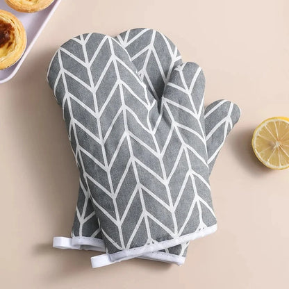 Heat-Resistant Oven Mitts – Linen Baking Gloves for Microwave & Kitchen Protection