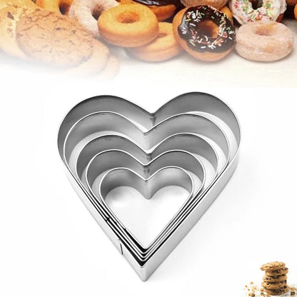 Heart-Shaped Stainless Steel Cookie Cutter – DIY Biscuit & Fondant Mold for Baking & Decorating