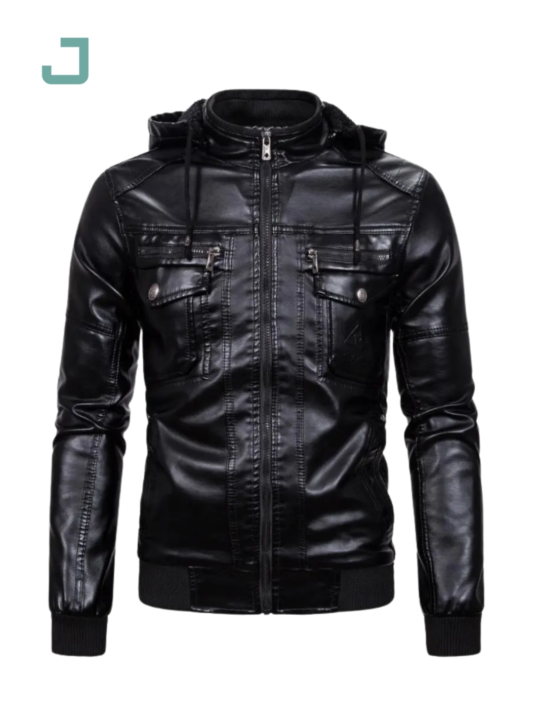 Wholesale Men's PU Leather Bomber Biker Jacket – Winter Faux Leather with Hood