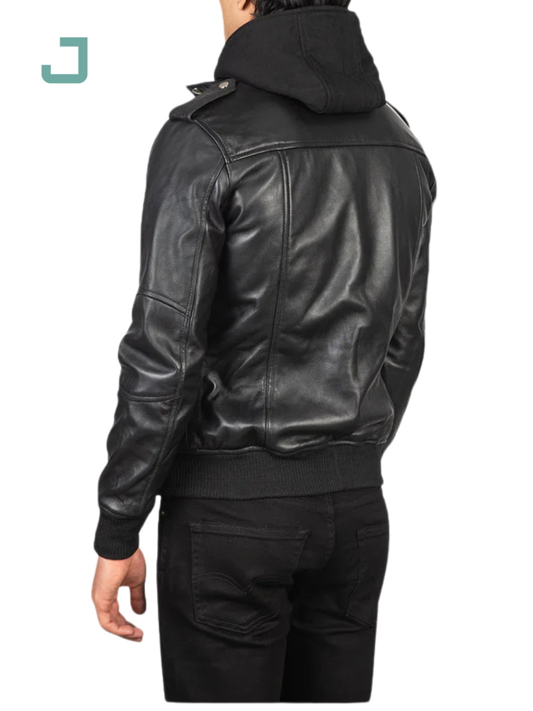 Bravado Black Hooded Leather Bomber Jacket – Stylish & Durable Outerwear