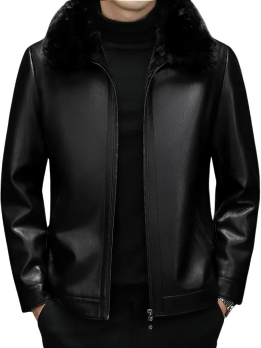 Men's Winter Leather Coat – Custom Logo, Reversible, Plus-Size & Breathable with OEM Service