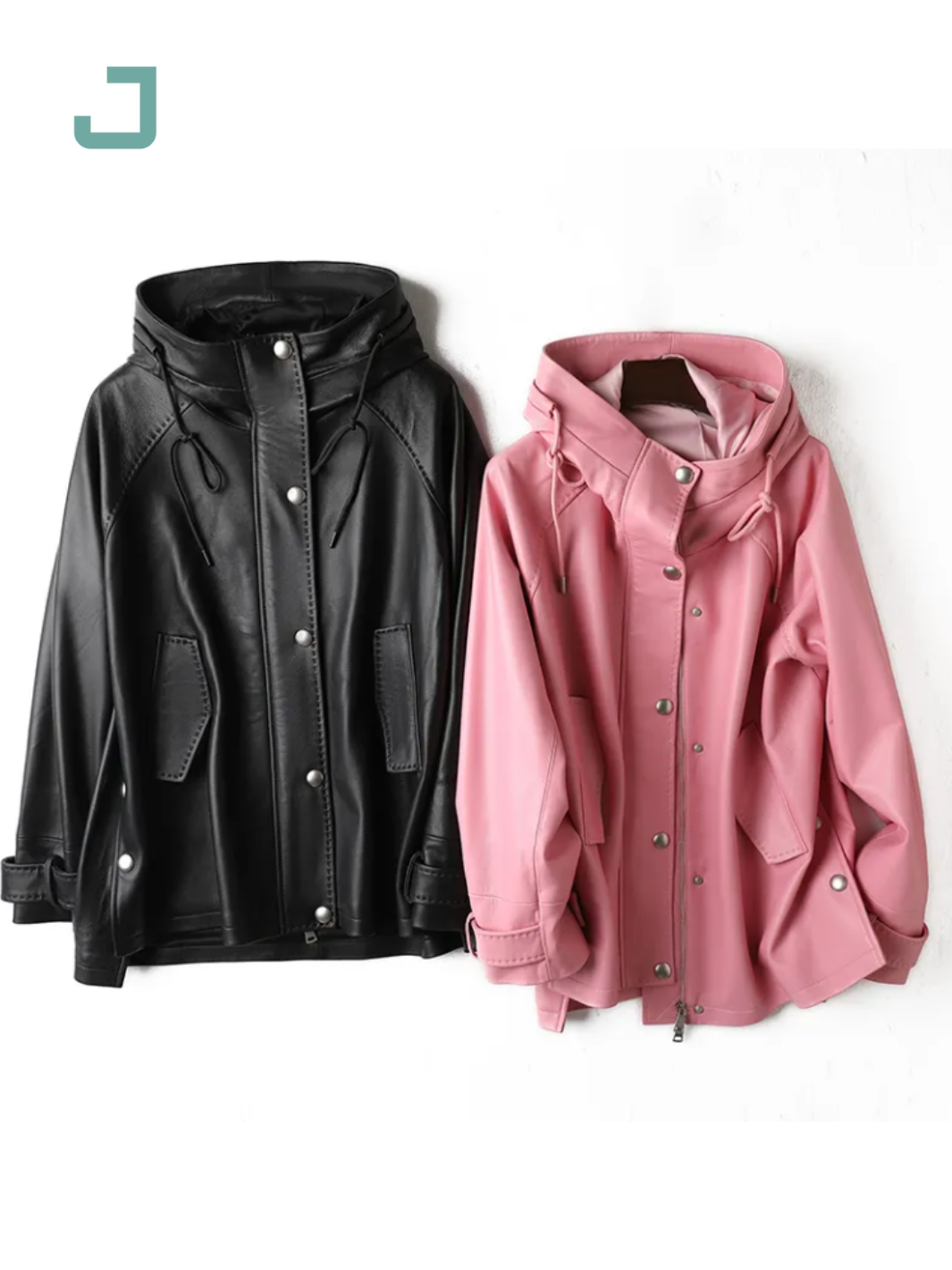 Wholesale Custom Women's Black Leather Trench Coat – Medium Length, Hooded & Luxury Loose Fit