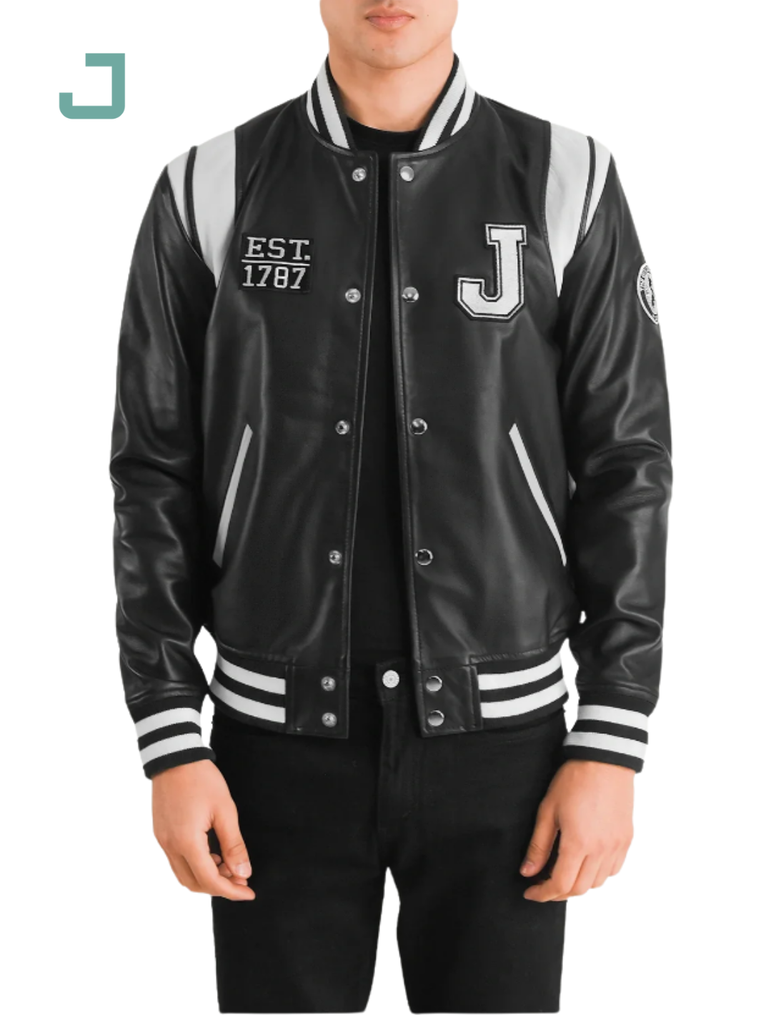 Liberte New Jersey Black Leather Varsity Jacket – Classic & Stylish Outerwear